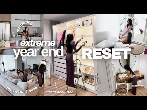 EXTREME YEAR END RESET ❄️ | deep clean, declutter, kitchen + closet organization