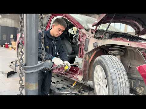 The whole maintenance process of a Nissan Teana involved in an accident
