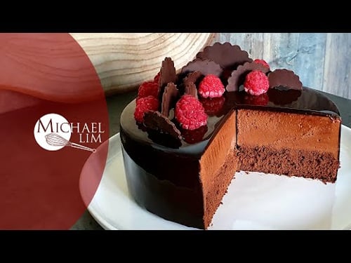 How To Make Chocolate Mousse Cake / Mirror Glaze Cake / chocolate Cake / by Michael Lim