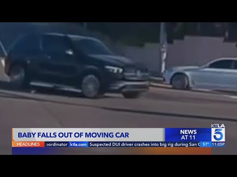 Video shows 19-month-old child fly out of car in Southern California; mother arrested