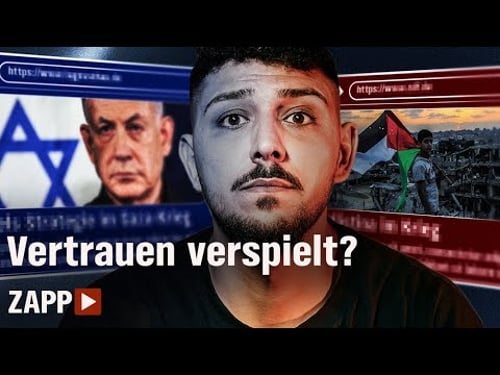 Vertrauen verloren? Deutsche Medien und der Gaza-Israel-Krieg | ZAPP | NDR