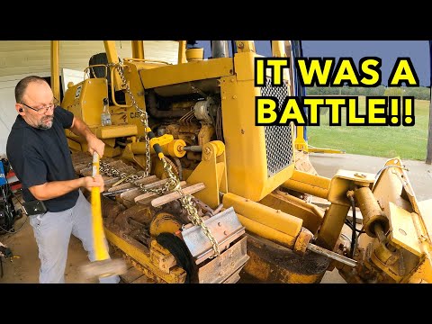 Dozer Repair, Splitting Tracks, Adjuster Rails & Slides. CAT D3 dozer