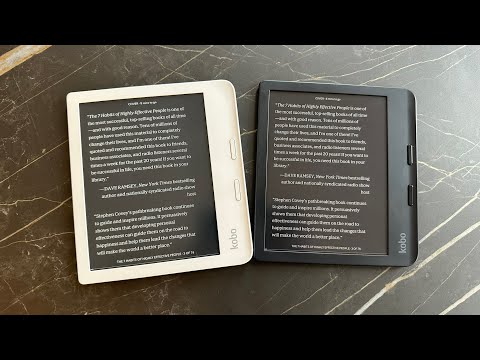Compare Kobo Libra Colour vs. Kobo Libra 2 - Dark Mode, Highlights, Font Weight, Screen Door Effect
