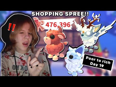 🎁 *NEW* *CHRISTMAS* PETS *SHOPPING SPREE!!* ❄️ — Adopt Me *poor* to *RICH* challenge || day 19/31