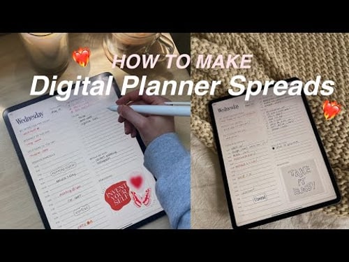 How To Make Digital Planner Spreads On the iPad | +Goodnotes Tips ✍🏻✨