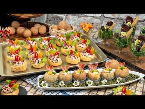 3 Easy & Elegant Party Appetizers: Arugula Salad Cups, Tuna Puffs, & Shrimp Pani Puri