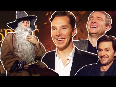 Hobbit 2- Benedict CUMBERBATCH, Martin FREEMAN, Richard ARMITAGE meet DANDALF The Disco