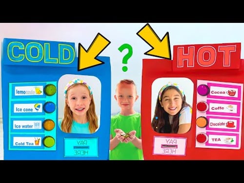 Reto de bebidas frías y calientes con Nastya y amigos