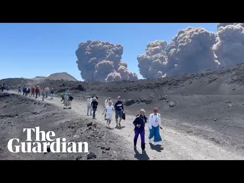 Footage shows Italy's Mount Etna erupting
