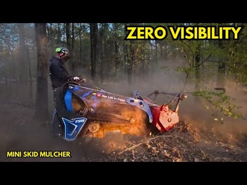 Mulching in the Woods With a Mini Skid Steer Created a DUST STORM!