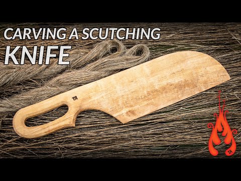 Carving a scutching knife (Growing 1 m² of FLAX part 3)