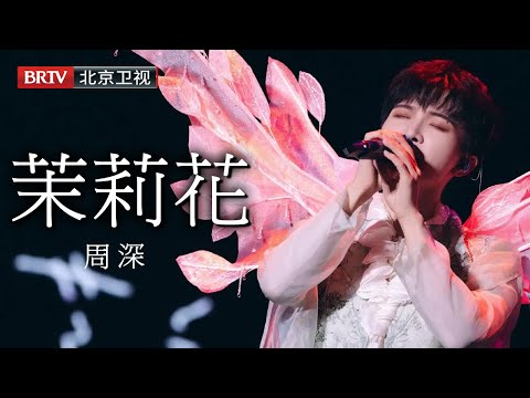 东方韵味美到失语!周深《茉莉花》粉色花瓣装扮,人歌合一,仿佛闻到满场茉莉清香!极致审美盛宴!【微博之夜】