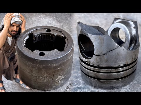 Both Broken Excavator Part Piston & Wheel Drum Repaired By Perfectionally Of Masterclass Mechanic