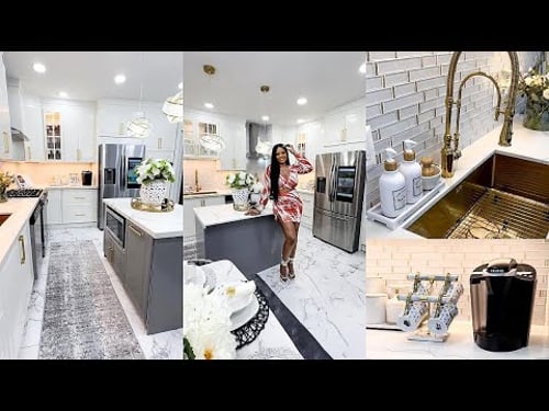 EPIC KITCHEN MAKEOVER FROM START TO FINISH : STYLE & DECORATE MY NEW KITCHEN WITH ME | OMABELLETV