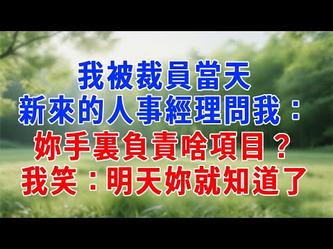我被裁員當天,臨走時新來的人事經理問我:妳手裏負責啥項目?我笑:明天妳就知道了!#原创视频 #人生感悟 #故事分享 #故事頻道 #生活經驗 #职场 #打脸
