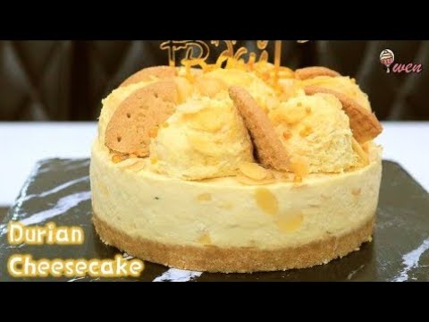 免烤榴莲芝士蛋糕食谱|满满榴莲香|No Bake Durian Cheesecake Recipe|Loaded with Durian