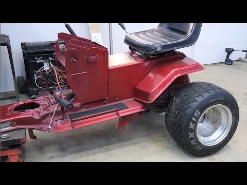 I Built Racing Chopper Mower Trike From a Lawn Tractor-Still Cuts Grass!