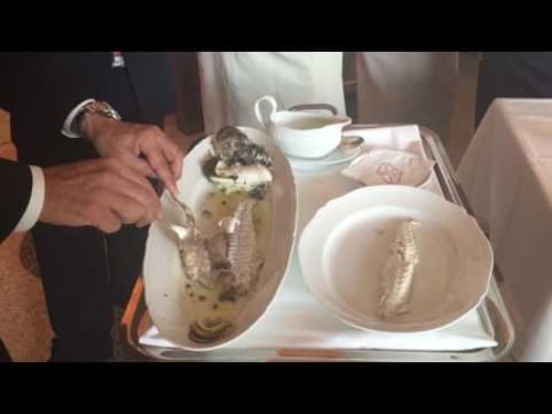 Filleting Branzino (Mediterranean Sea Bass) table side at Sant Ambroeus, Palm Beach!!
