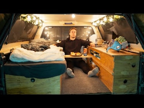 Solo Truck Box Camping in Relentless Heavy Rain | Relaxing ASMR | Sounds of Nature and Camping