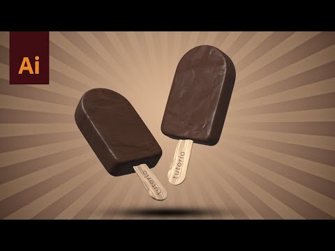 Chocolate Popsicle 3D Illustration in Adobe Illustrator using 3D Effects