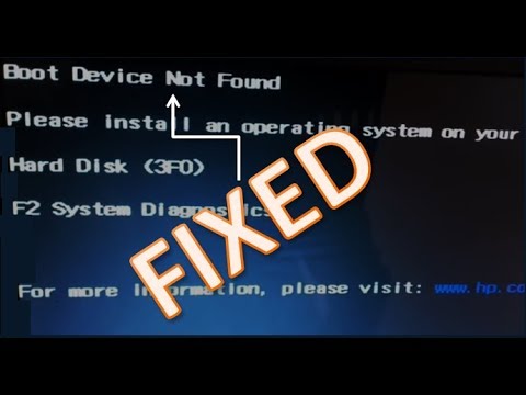 how to fix HP laptop Boot Device Not Found Error (3FO) or Hard disk not Exist error