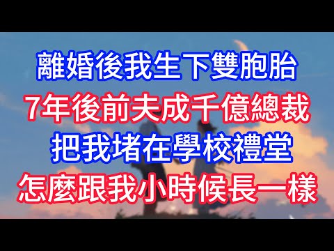 離婚後我生下雙胞胎,7年後前夫成千億總裁,把我堵在學校禮堂,怎麼跟我小時候長一樣!#深夜淺讀 #小说推荐 #总裁 #宠妻 #故事 #夜读人生 #大橘讲故事 #悦彤