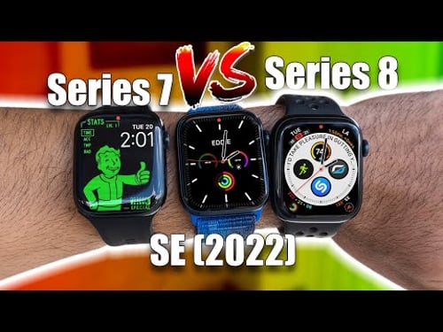 Apple Watch Series 8 vs 7 vs SE2 - Battery & Performance, comparison.