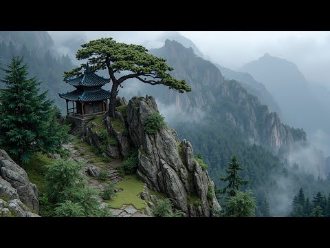 Natural Healing Chinese Landscape Painting & Soothing Guzheng Music for Meditation