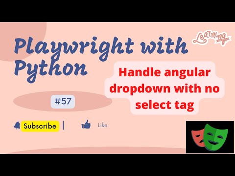 #57 Playwright with Python | Handle Angular Dropdown with no Select tag using Playwright