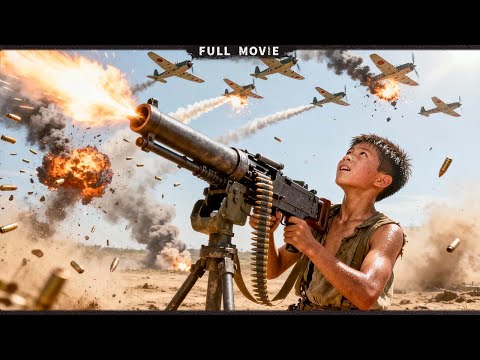 Japanese planes bomb! Young soldier shoots down 7 planes alone with machine gun!