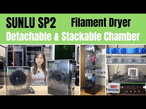 SUNLU SP2 Filament Dryer – Detachable & Stackable Chamber, 70°C Max Temp, Built-in Hygrometer
