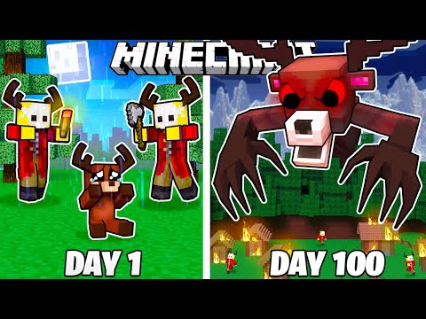 I Survived 100 Days as The DEER MONSTER in Minecaft!