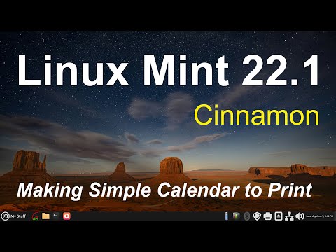 Linux Mint 22.1 - Cinnamon - Terminal - Creating Simple Calendar to Print.