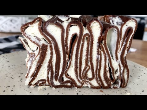 OVEN-FREE CAKE. EASY AND QUICK in a PAN. Delicate, chocolatey PANCAKE CAKE.