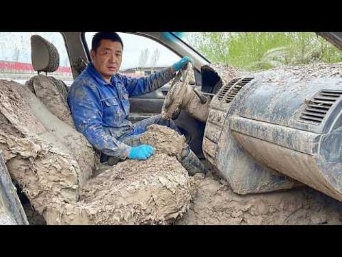 This man cleaned a flood-damaged Mercedes and turned it into a luxury car! Incredible makeover!