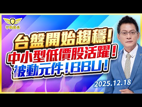台盤開始趨穩!中小型低價股活躍!被動元件!BBU!|黃宇帆分析師「宇帆隊長」2025.12.18 13:30 盤後直播