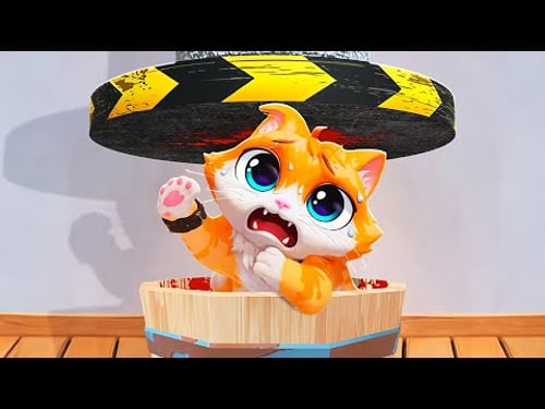 Hydraulic Press Vs Cat in VR