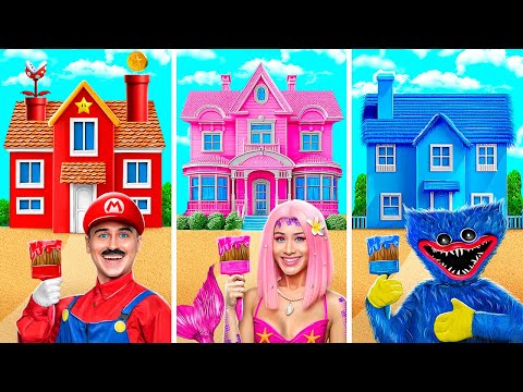 Défi de Maison Unicolore ! Sirène vs HUGGY WUGGY vs MARIO !