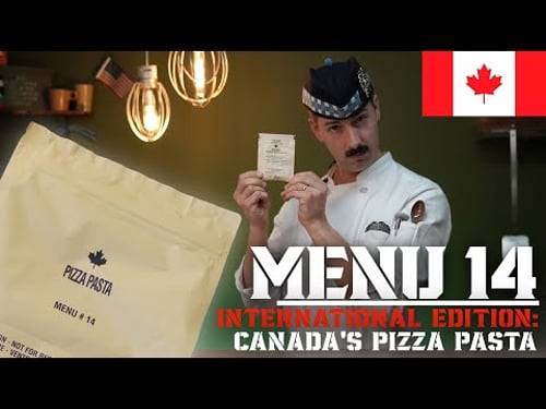 U.S. Soldier tries a Canadian Individual Meal Pack (IMP) for the first time ever - Pizza Pasta