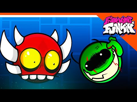 🎶 BOSS DEMON GEOMETRY DASH FIRE IN THE HALL Fire In The Hole 🎶 Friday Night Funkin' Geometry dash