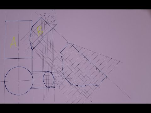 Curve of Intersection unequal cylinders Example 2|LINE OF INTERPENETRATION