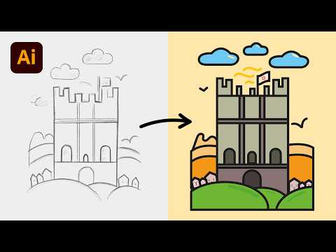 Learn Adobe Illustrator 2025 – Design This Castle Step-by-Step