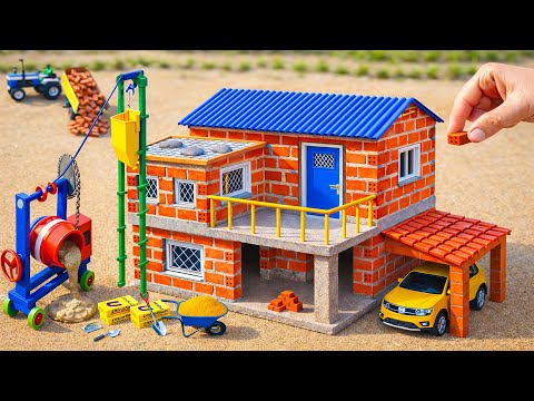 Thief Caused House Fire - Building a Modern 2-Story Fireproof House and Garage with Bricks