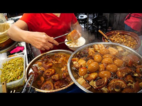 Delicious! Taiwan's popular meat bowl with long lines | Asian Street Foods