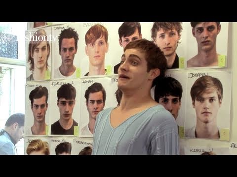 Theo Hall @ Cerruti Backstage - Paris Men's Fashion Week Spring 2012 | FashionTV - FTV.com