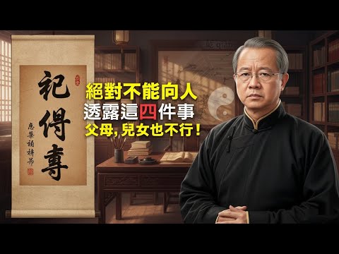 這4件事,絕對不能告訴任何人!父母兒女也不例外!! #人生智慧 #命理 #哲學 #曾仕強 #易經 #正能量