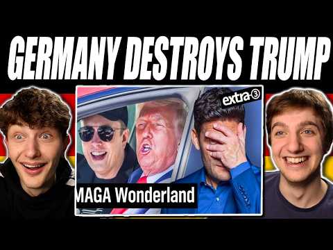 Americans Watch German Show DESTROY Donald Trump and Elon Musk! | Extra 3 Reaction