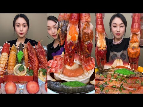 Yummy # : Eat Shrimp 🦐 Seafood Salmon fish spicy shrimp🦐egg shrimp#lopster #scallops #seafood