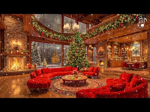 Peaceful Christmas Music for Relaxation π Beautiful Christmas Ambience π₯ Warm Fireplace & Soft Snow