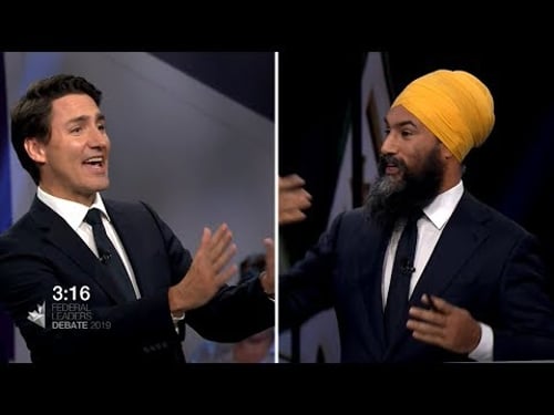 Leaders' Debate: Singh refers to Trudeau, Scheer as "Mr. Delay and Mr. Deny"